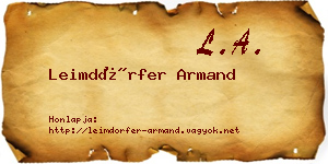 Leimdörfer Armand névjegykártya
